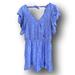 American Eagle Outfitters Shorts | American Eagle Ruffled Sleeves Tie Back Romper | Color: Blue/White | Size: M