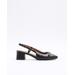 Black Wide Fit Chain Sling Back Court Shoes - White - River Island Heels