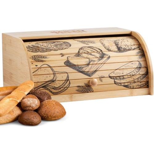Brotbox mit Rolldeckel aus nachhaltigem Bambus Brotkasten Brotaufbewahrung Brotkiste