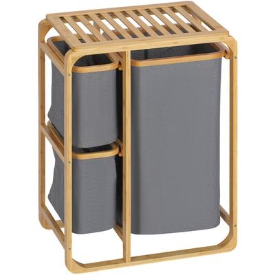 Wäschekorb Wäschebox mit Plattform Wäschesammler mit 3 abnehmbaren Wäschesacke Wäschesortierer für Image