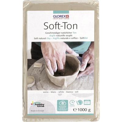 Glorex Soft-Ton weiß, 1000 g Bastelmaterial