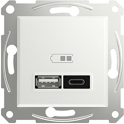 Schneider Electric - USB-Steckdose Asfora Weiß (glänzend) EPH2770421D 1 St. Image