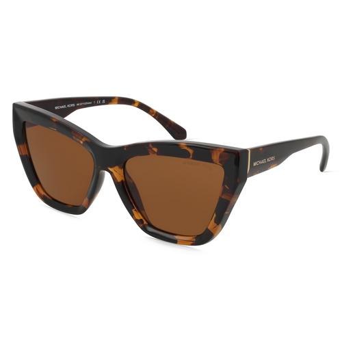 Michael Kors 0MK2211U DUBAI Damen-Sonnenbrille Vollrand Cateye Acetat-Gestell, braun