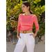 J.McLaughlin Women's Goldie T-Shirt Pink, Size XS | Cotton