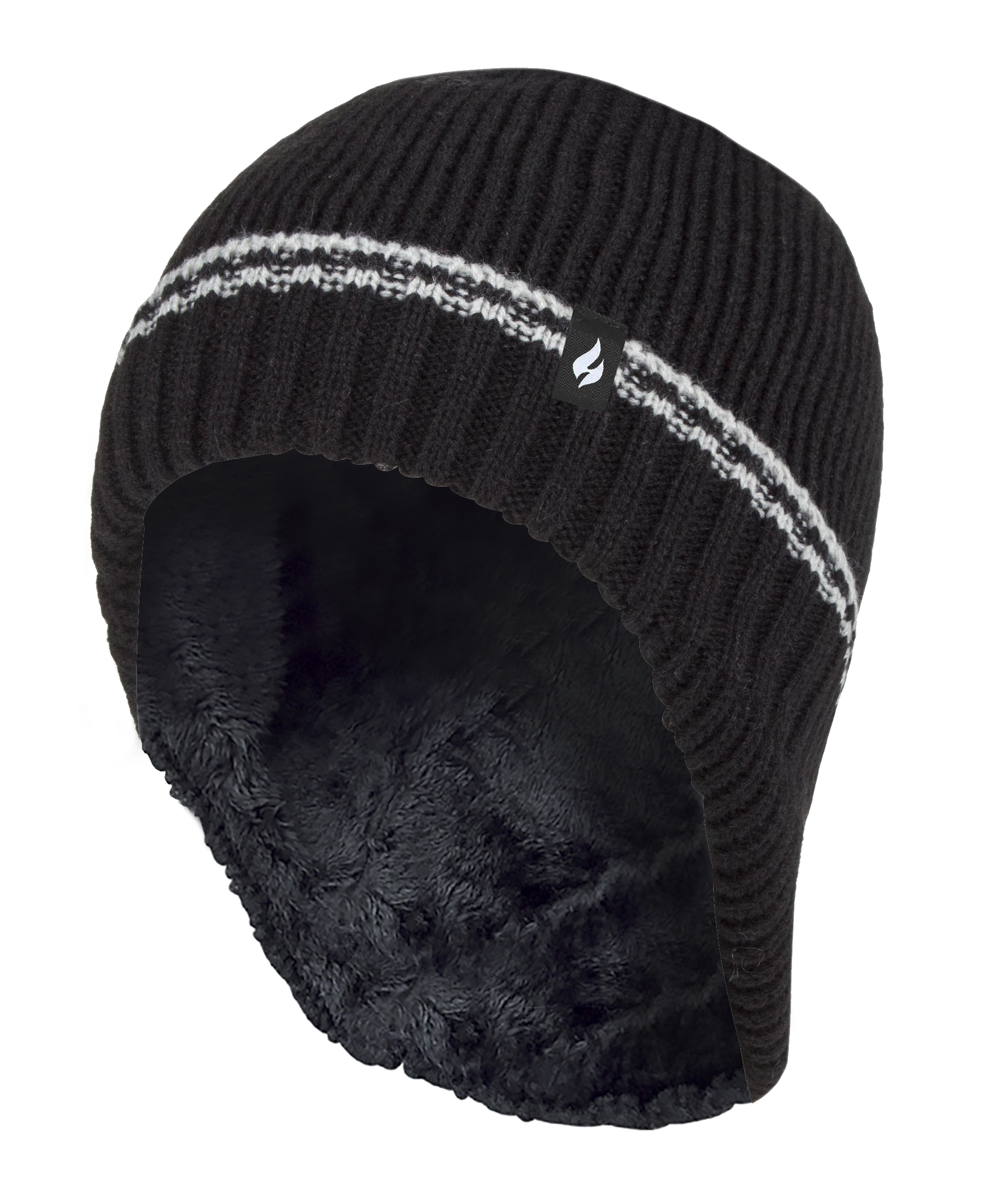 Wärmehalter - Jungen Patrouille gerippt Bobble Pom Pom Hut für Winter - Schwarz Image