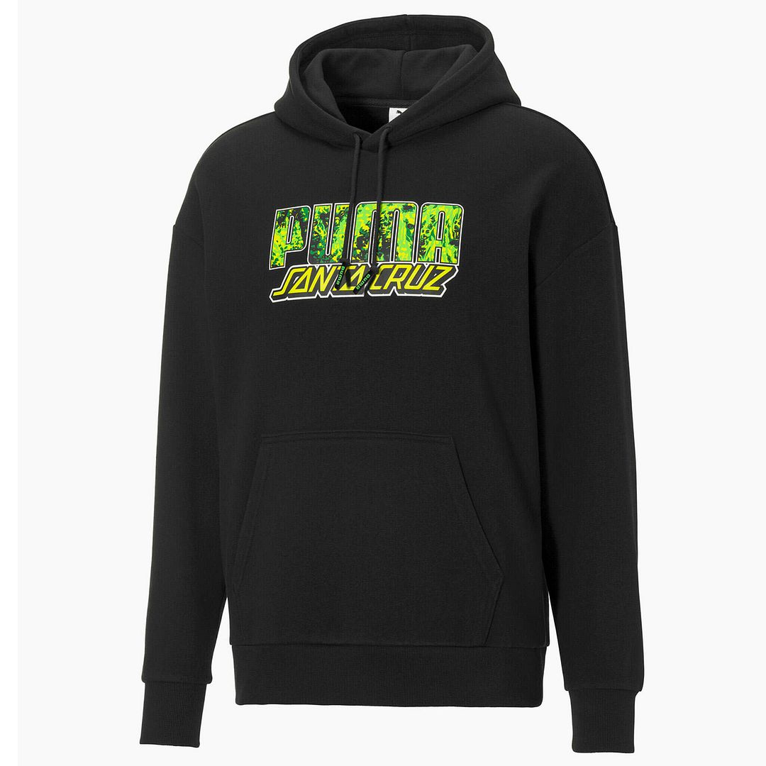 Puma x Santa Cruz Skateboards Langarm schwarzer Pullover Herren Hoodie 532240 01