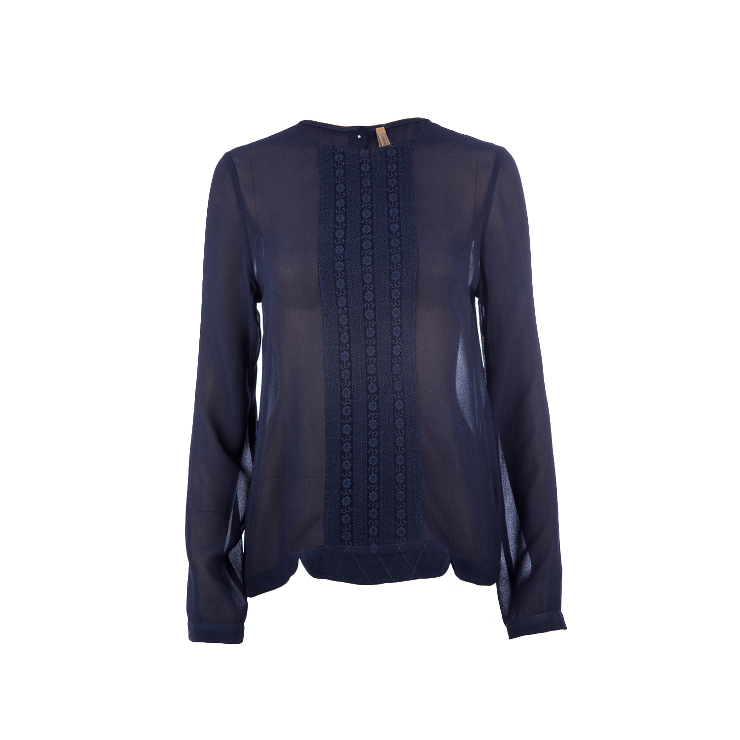 Durchsichtiges Top im Ethno-Stil Navy Image