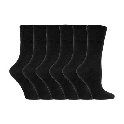 Damen 6er Pack nicht elastische Diabetikersocken mit handgekettelten Zehennähten Image
