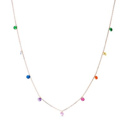 Luxuriöses Collier aus 925er Sterlingsilber und mehrfarbigen Zirkonen mit 18 Karat Rosévergoldung. Image