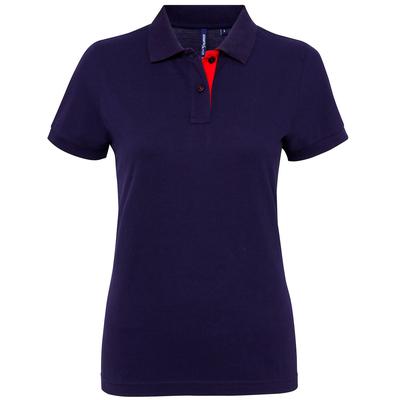 Asquith & Fox - Kontrast-Poloshirt - Damen (Marineblau/Rot) Image