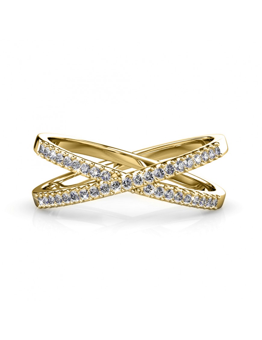 X Ring - Gold und Kristall Image