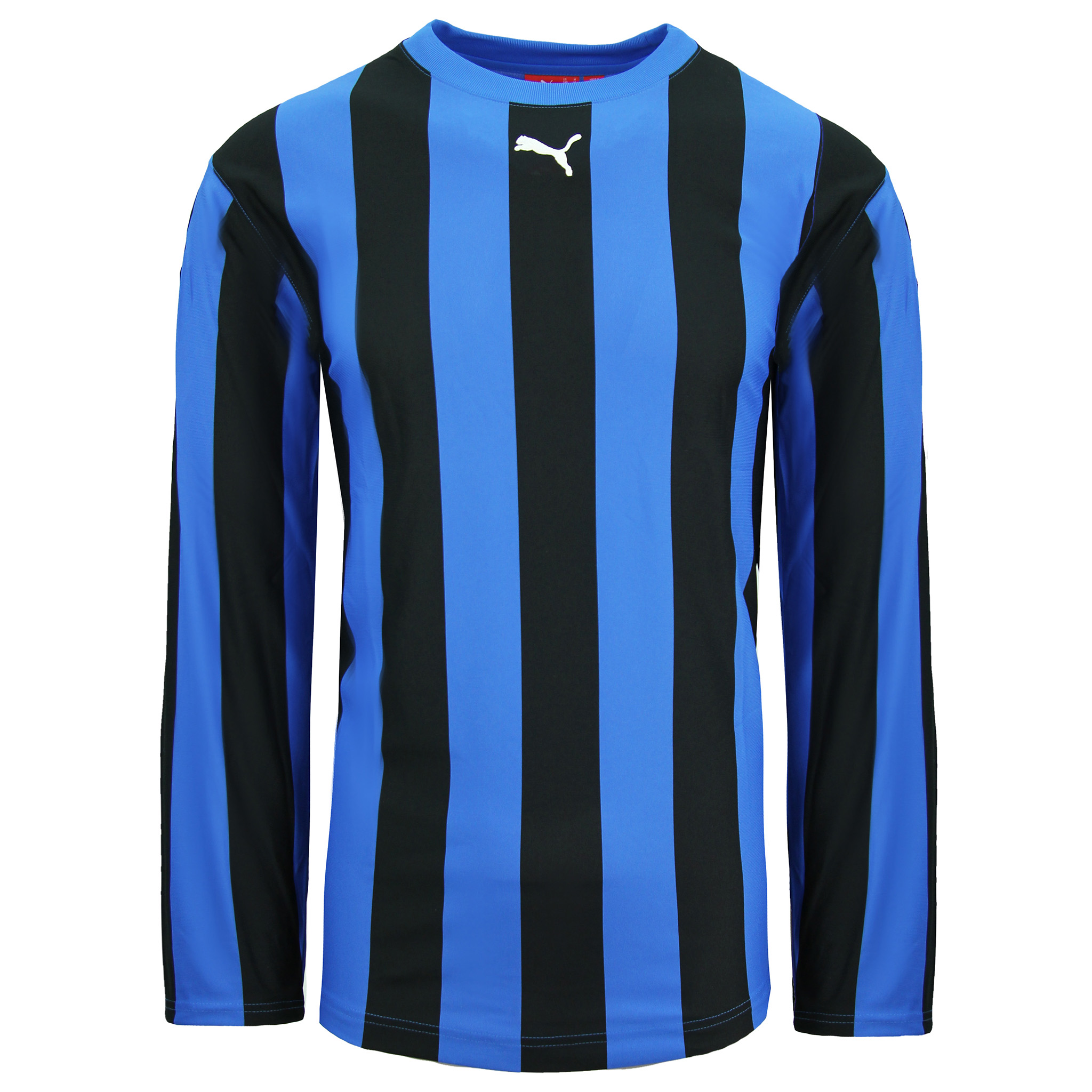 Puma V5.06 Langarm gestreiftes Hemd Blau Black Mens Football Top 700290 02 Image