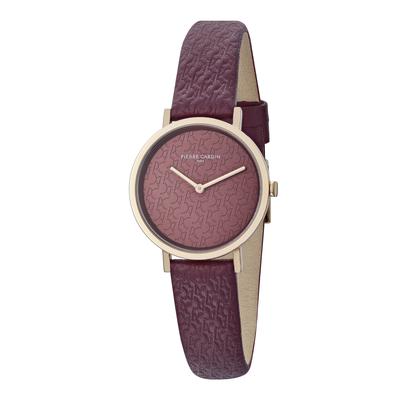 Pierre Cardin Belleville Pc Monogram Burgund Damen Armbanduhr CBV.1506