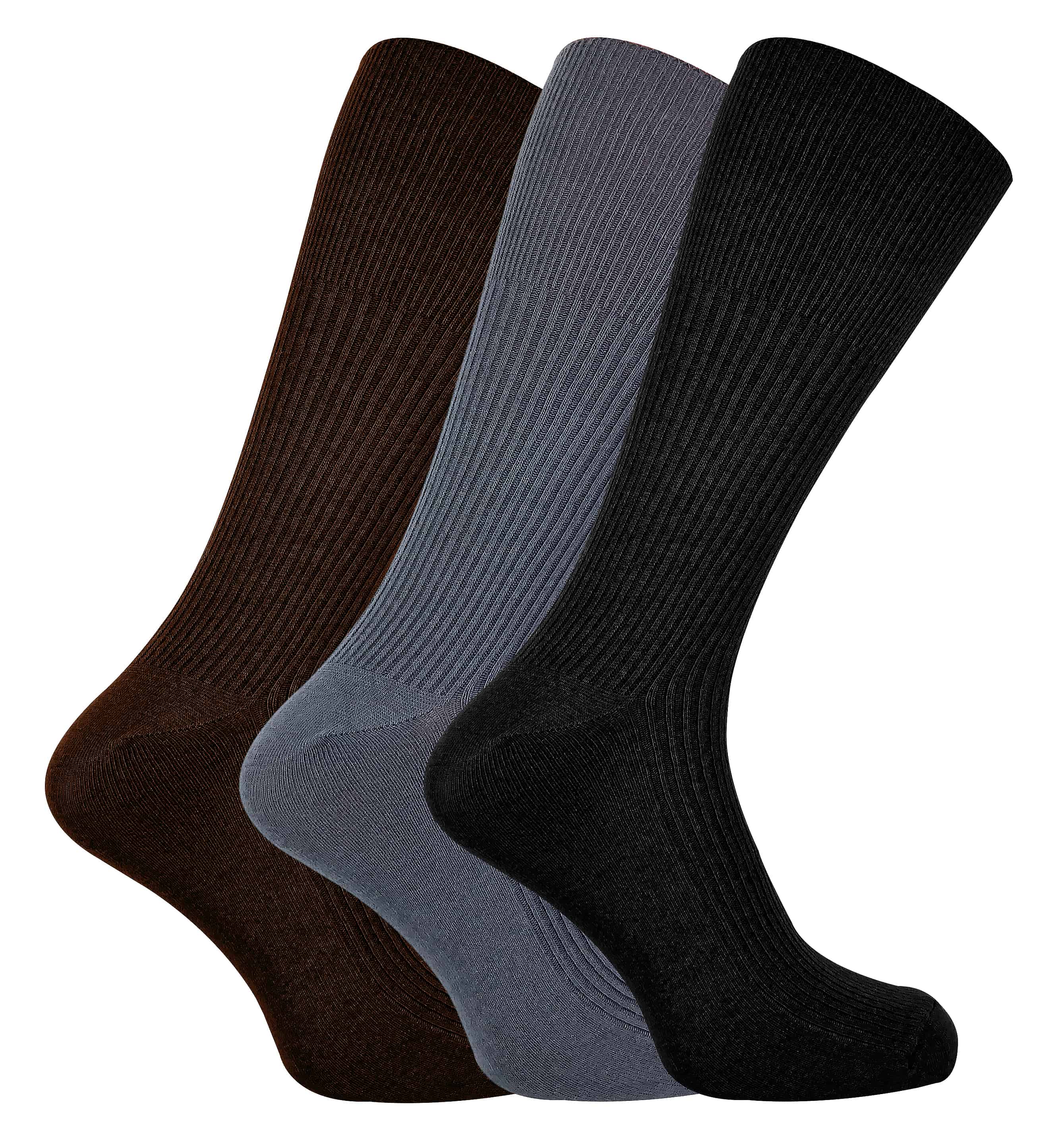 3 Paar Herren gerippt nicht elastisch lose Top Kaschmir-Mischung Kleid Socken Image