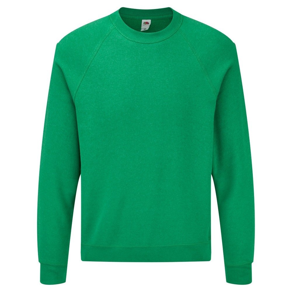 Fruit Of The Loom Herren Raglan-Ärmel Belcoro® Sweatshirt (Heather Green) Image