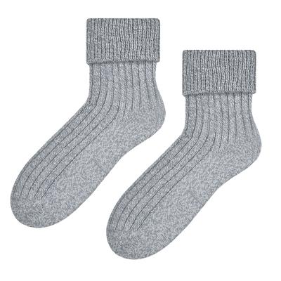 Damen Bettsocken aus Wolle | Steven | Superweiche, gemütliche Lounge-Schlafsocken in Hellgrau Image