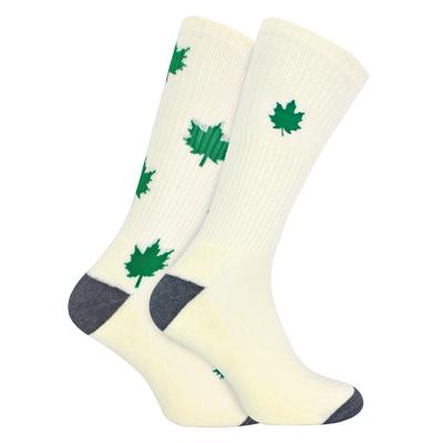 Urban Eccentric - Neuheit Baumwolle reich gepolstert Weed Leaf Socken in weiß | Herren & Damen Socken - Weed Image