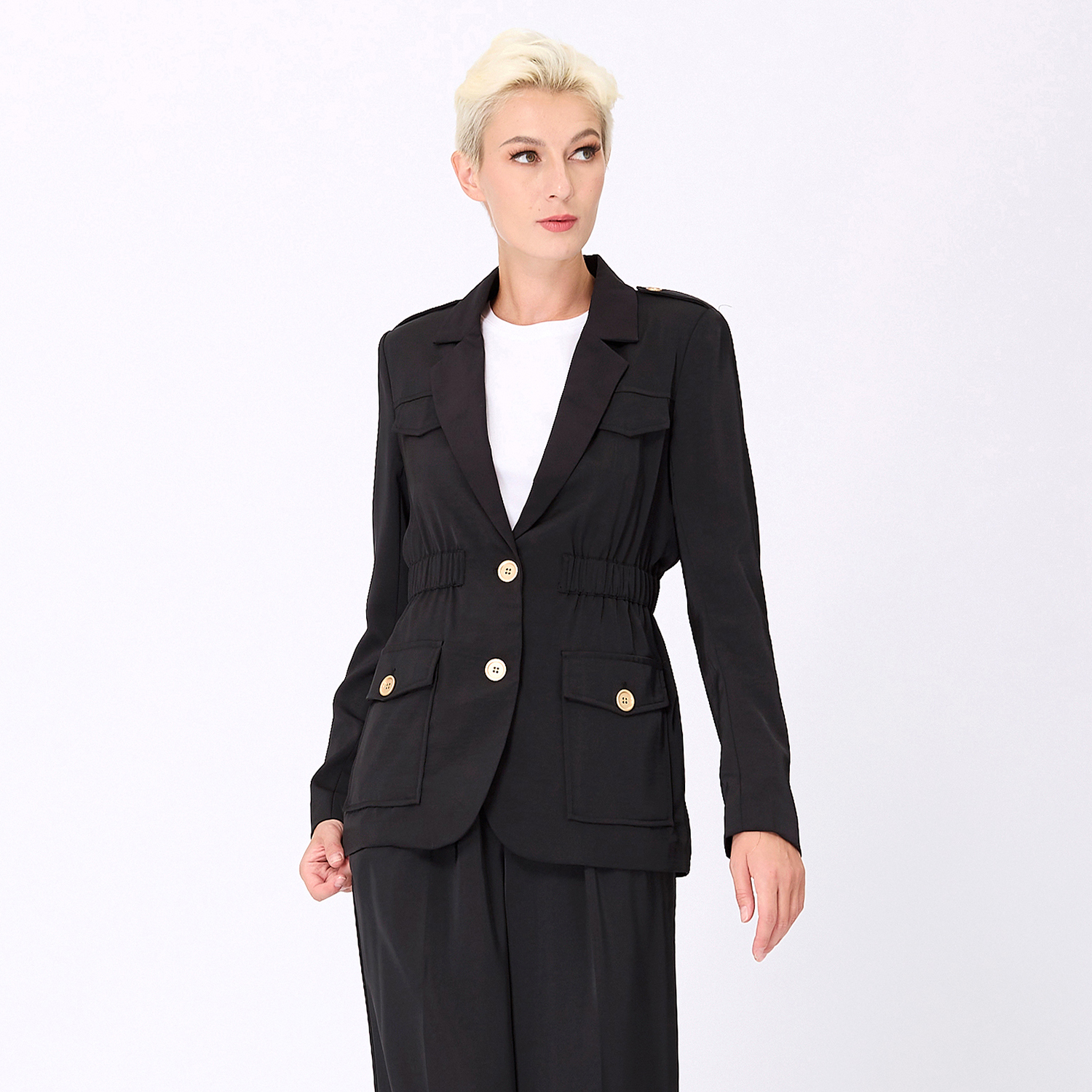 Safari-Blazer mit geraffter Taille Image