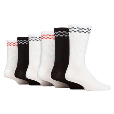 6er Pack Herrensocken weiß mit Streifen | Wildfeet | Baumwollsocken - kariert Image