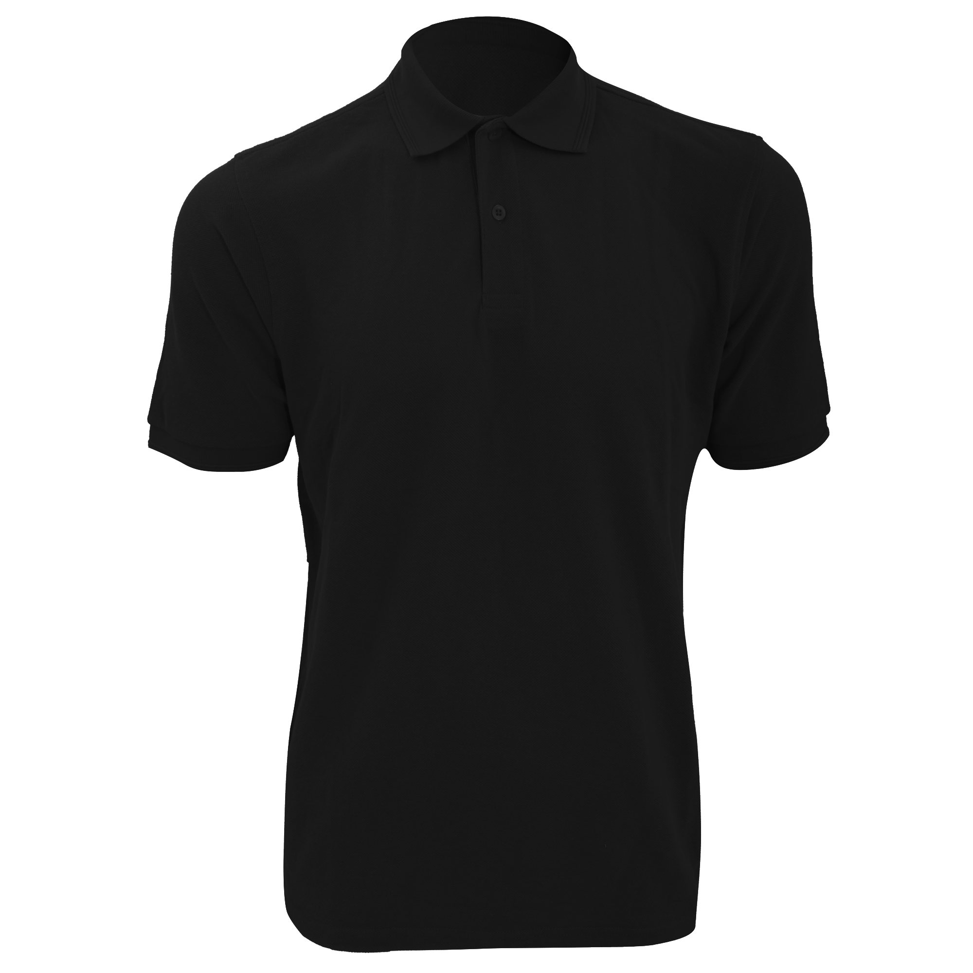 Russell Mens Ripple Kragen & Manschette Kurzarm-Poloshirt (Schwarz) Image