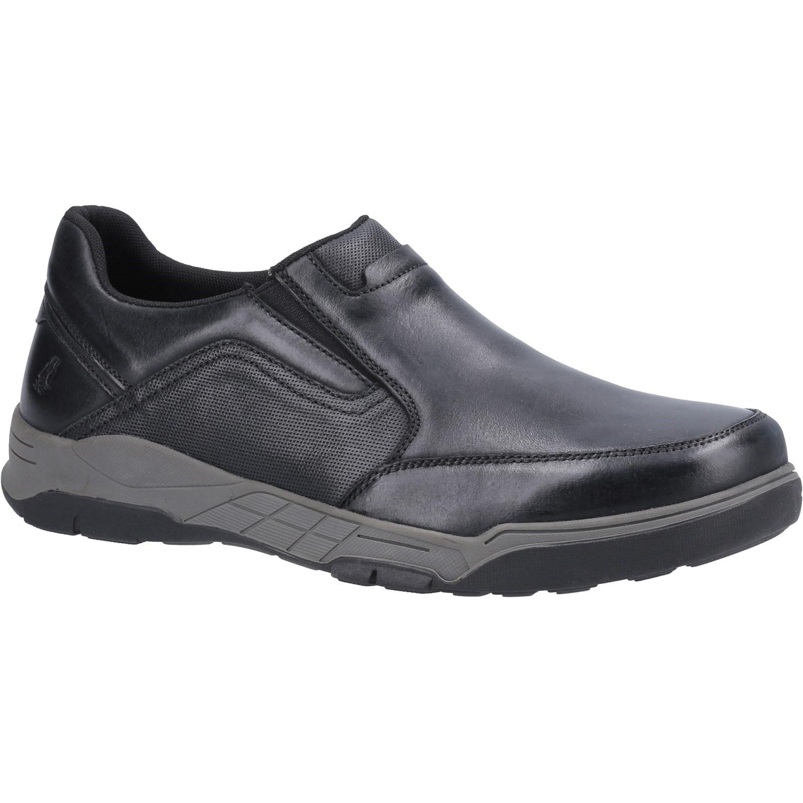 Hush Puppies Herren Fletcher Lederschuhe (Schwarz)