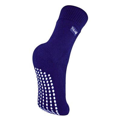 Kids Indoor Slipper Socken mit Greifern | THMO | Thick & Warm Comfort Loose Top Non Slip Thermal Socks - Navy Image