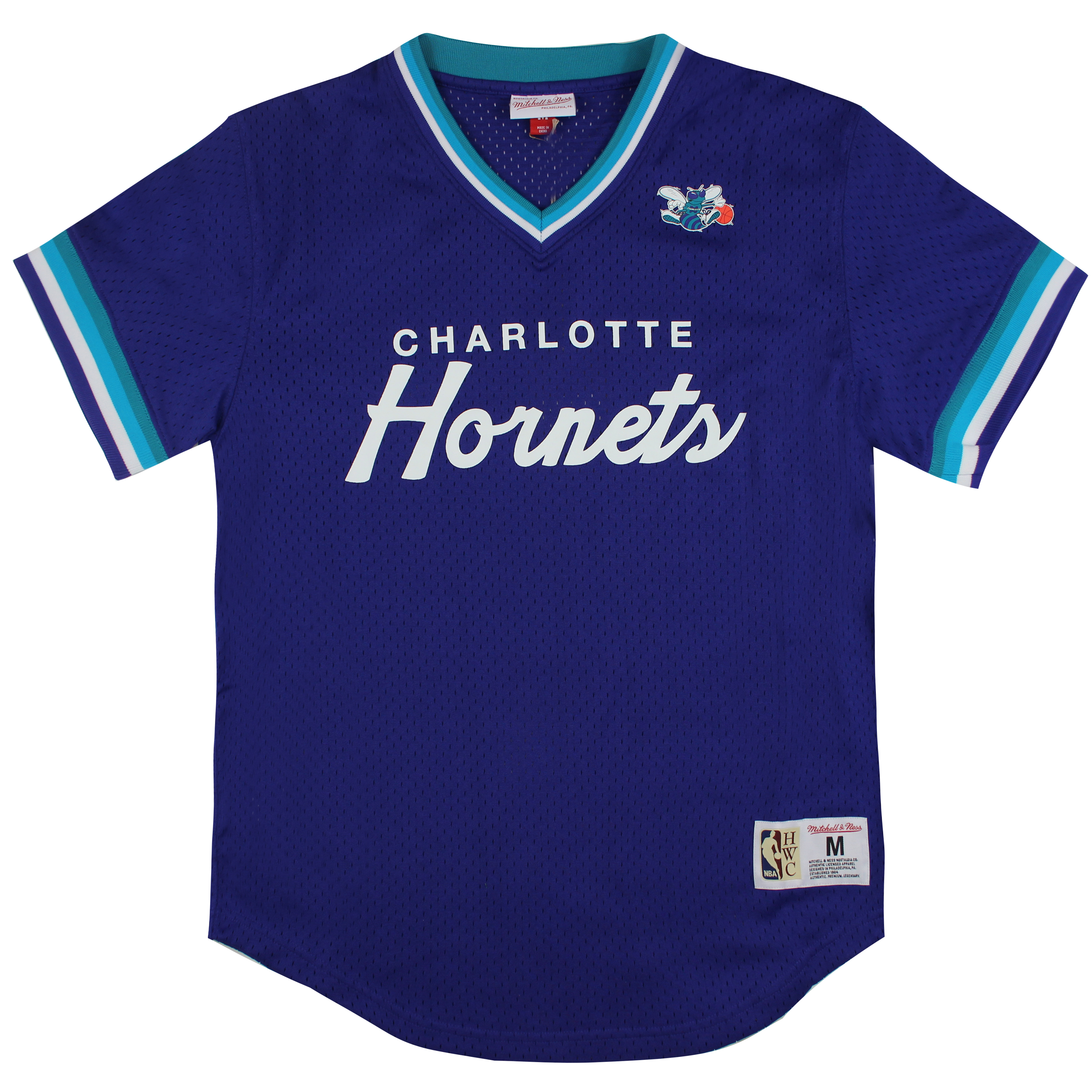 Mitchell & Ness Charlotte Hornets Special Skript Mesh Mens T-Shirt Image