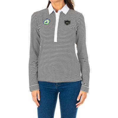 Langärmeliges Damen-Poloshirt mit kontrastierendem Reverskragen 2WPH66 Image