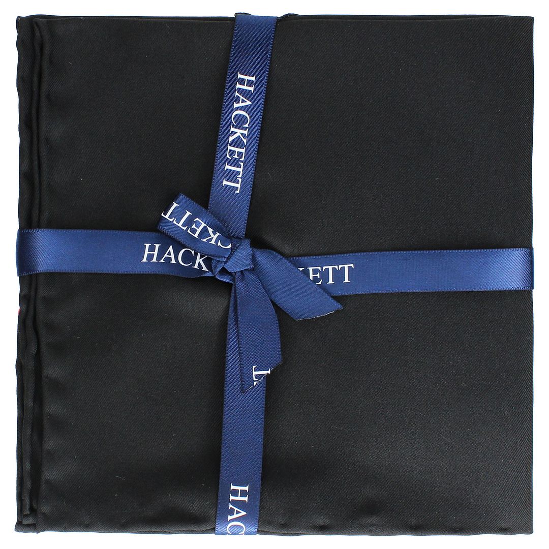 Hackett London Plain Satin Mens Black Hank Taschentücher Image