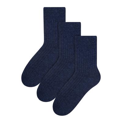 3 Paar Herren Wollsocken | Steven | Winter Leichtgewichtige Warme Stiefel Socken - Navy Image