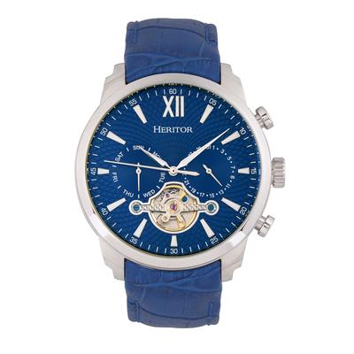 Heritor Automatik Arthur Semi-Skelett Lederarmbanduhr mit Tag/Datum Image