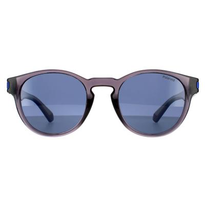 Polaroid Rund Unisex Transparent Grau Blau Polarisiert