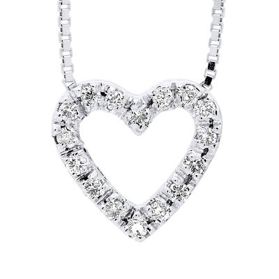 Collier HEART Diamants 0,070 Cts Or Blanc