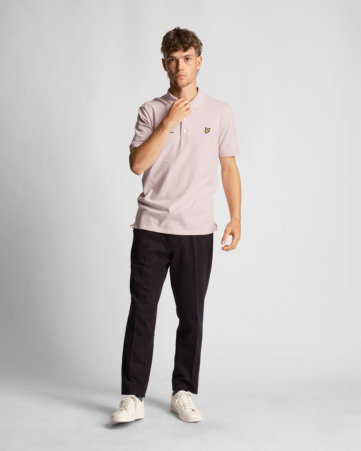 Men's Lyle and Scott Plain Polo Shirt Co-Ordinates Print in pink Image