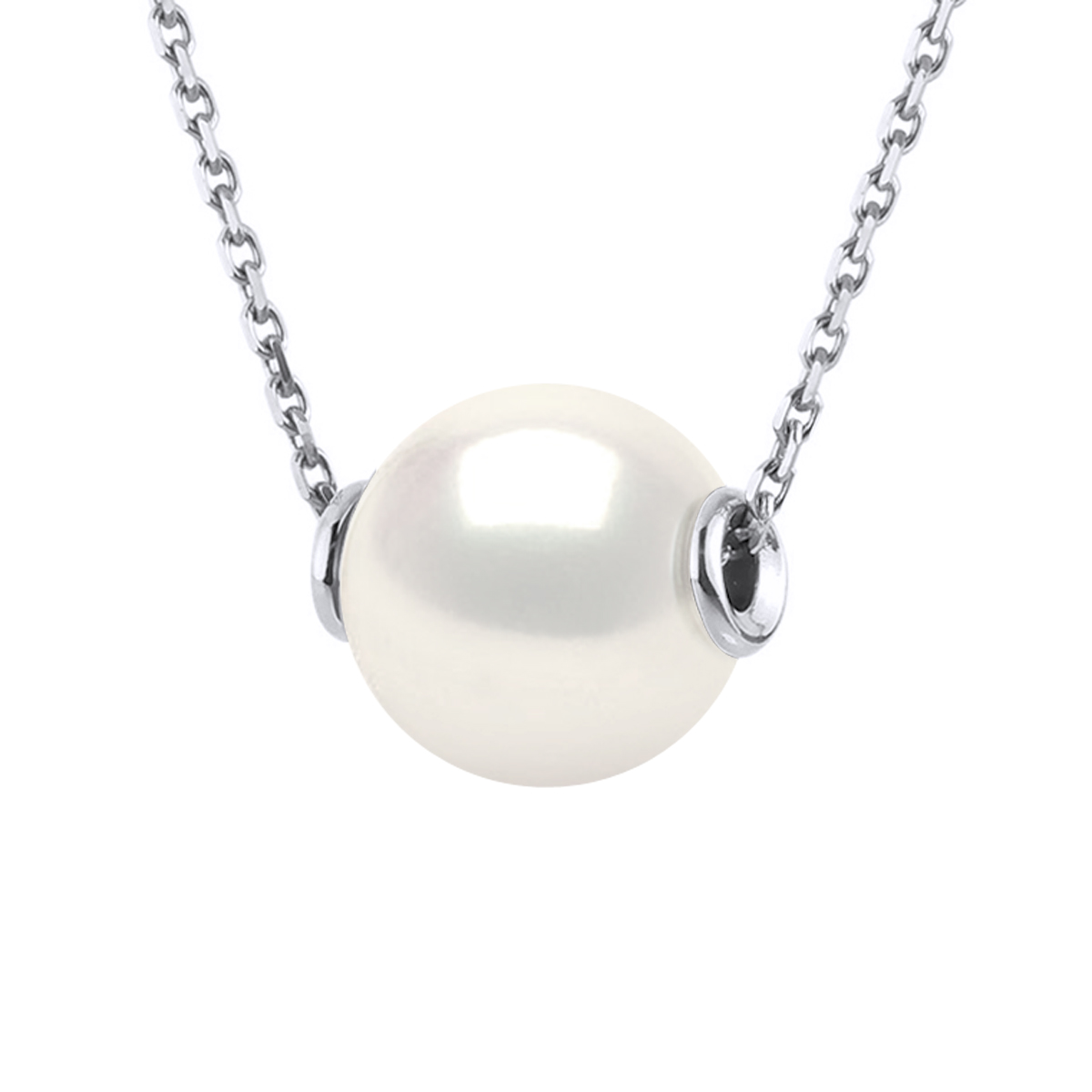 DIADEMA - Halskette - Silber und echte Süßwasserperlen - Weiß Image