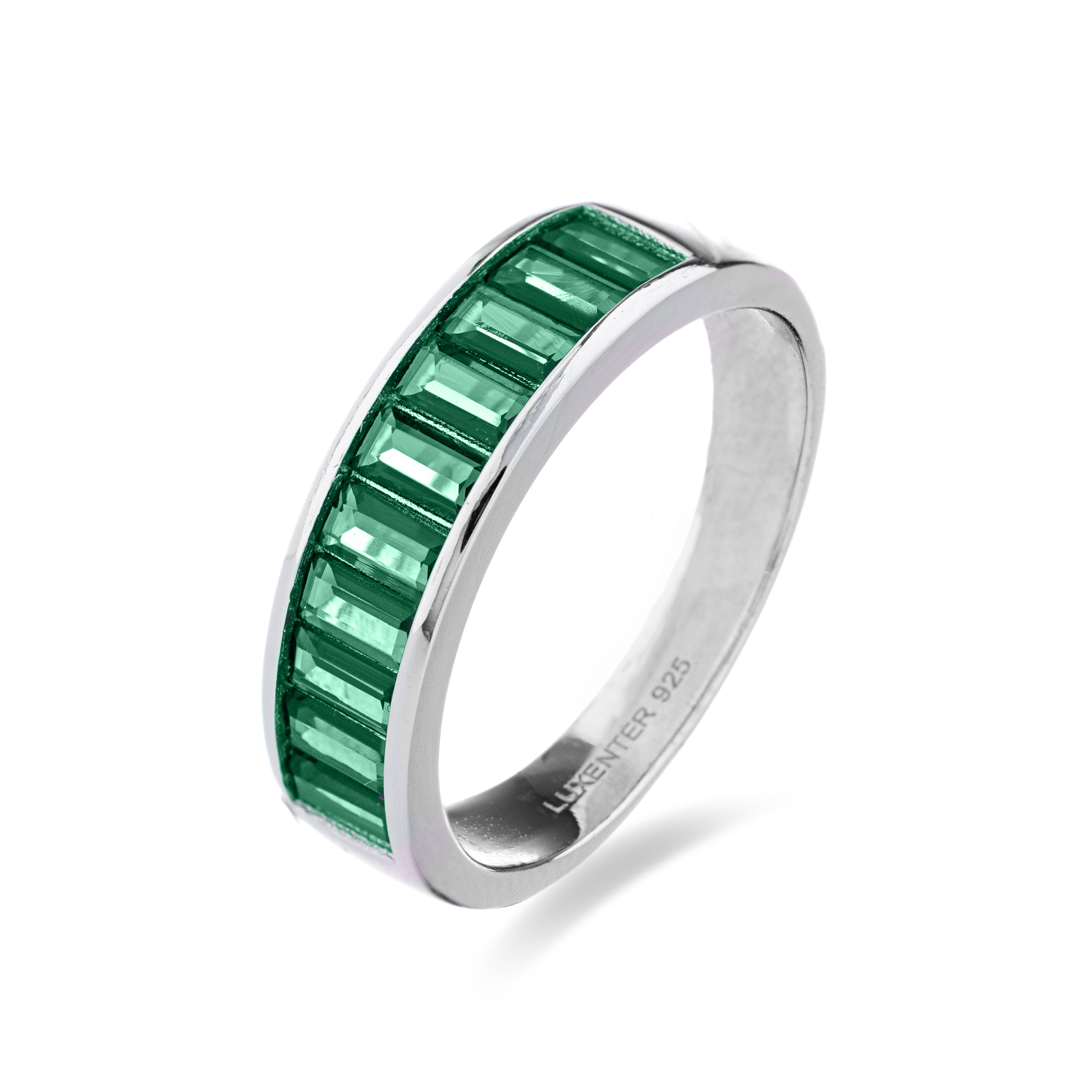 Luxenter Simal Silber und Smaragd Ring Cz Image