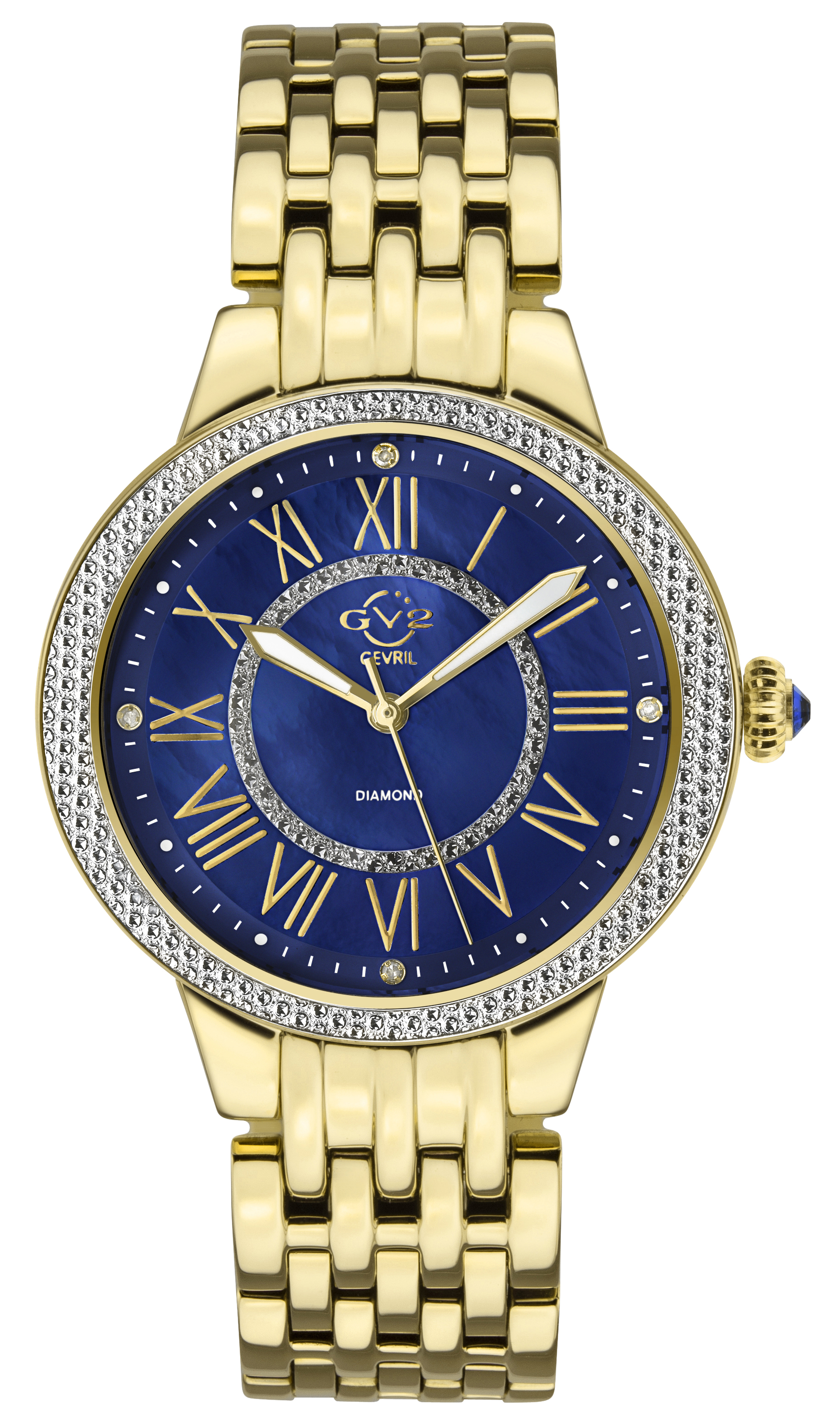 GV2 Astor II Schweizer Quarz Diamant Damen Blau MOP Zifferblatt Image