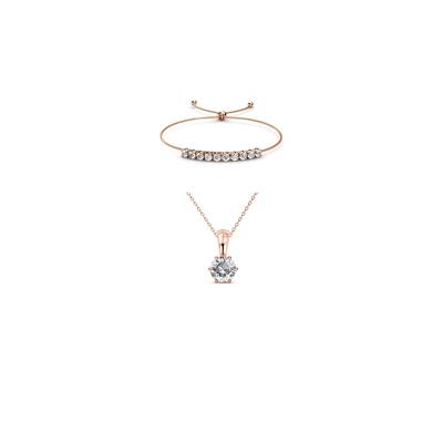 Kristall Mia Geburtsstein Set - Rose Gold und Kristall