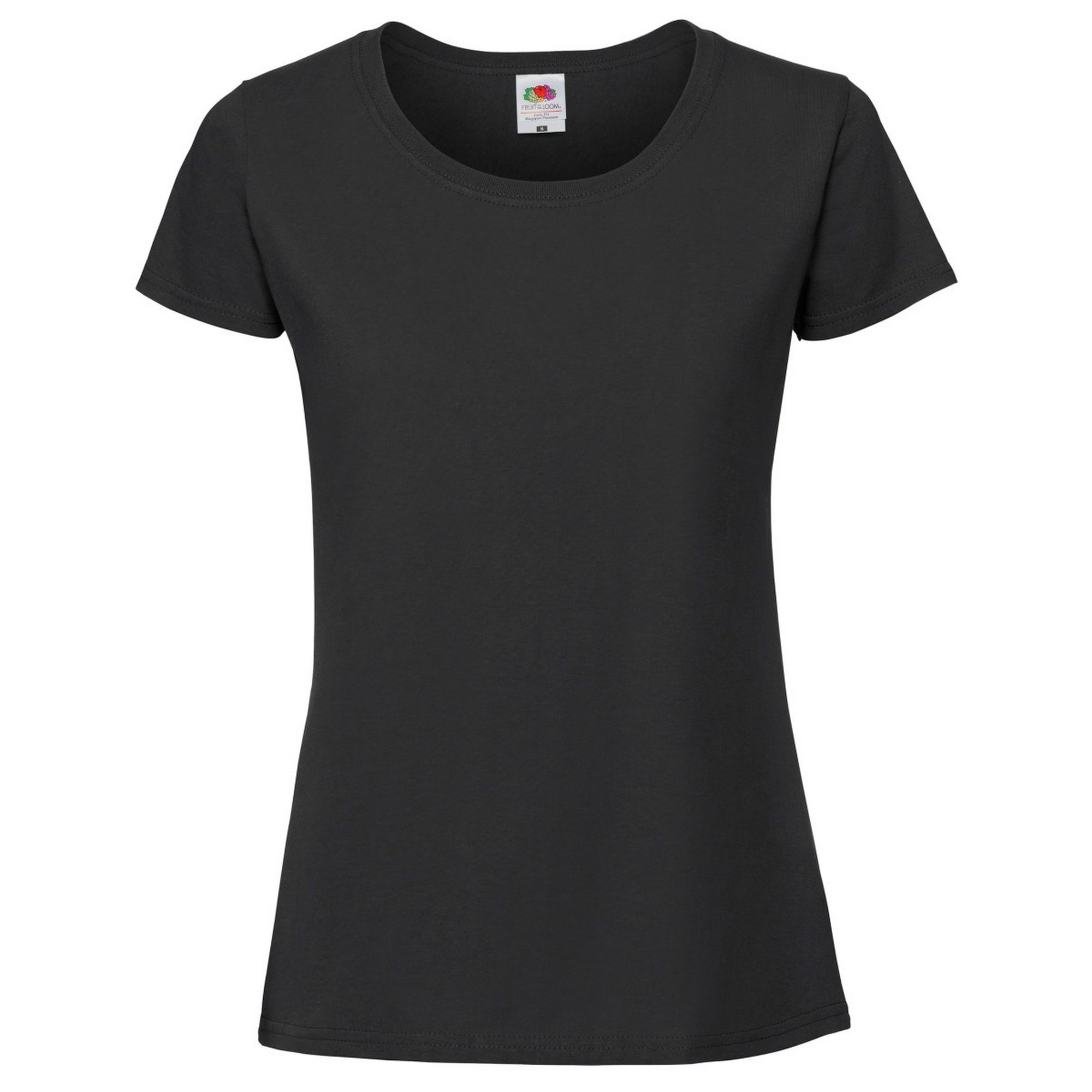 Fruit Of The Loom Damen/Damen Ringspun Premium T-Shirt (Jet Black) Image