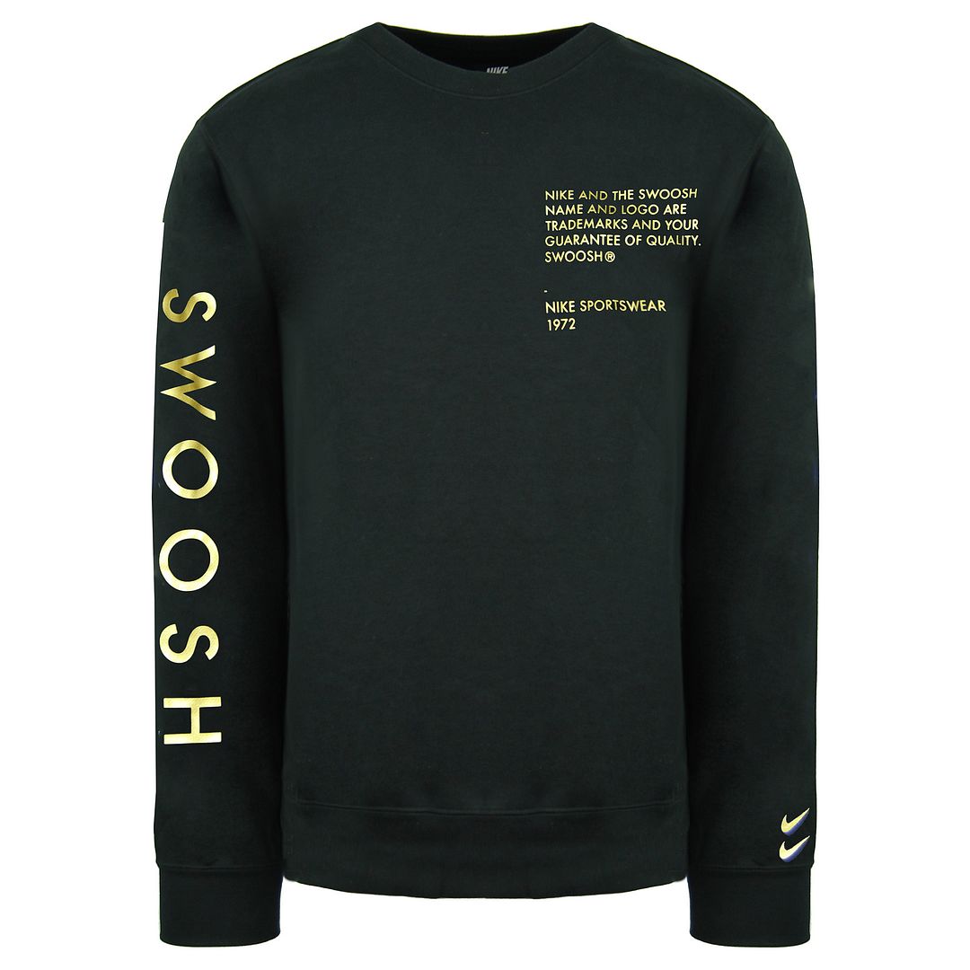 Nike Swoosh Long Sleeve Black Pullover Crew Hals Herren Pullover DC2577 010 Image
