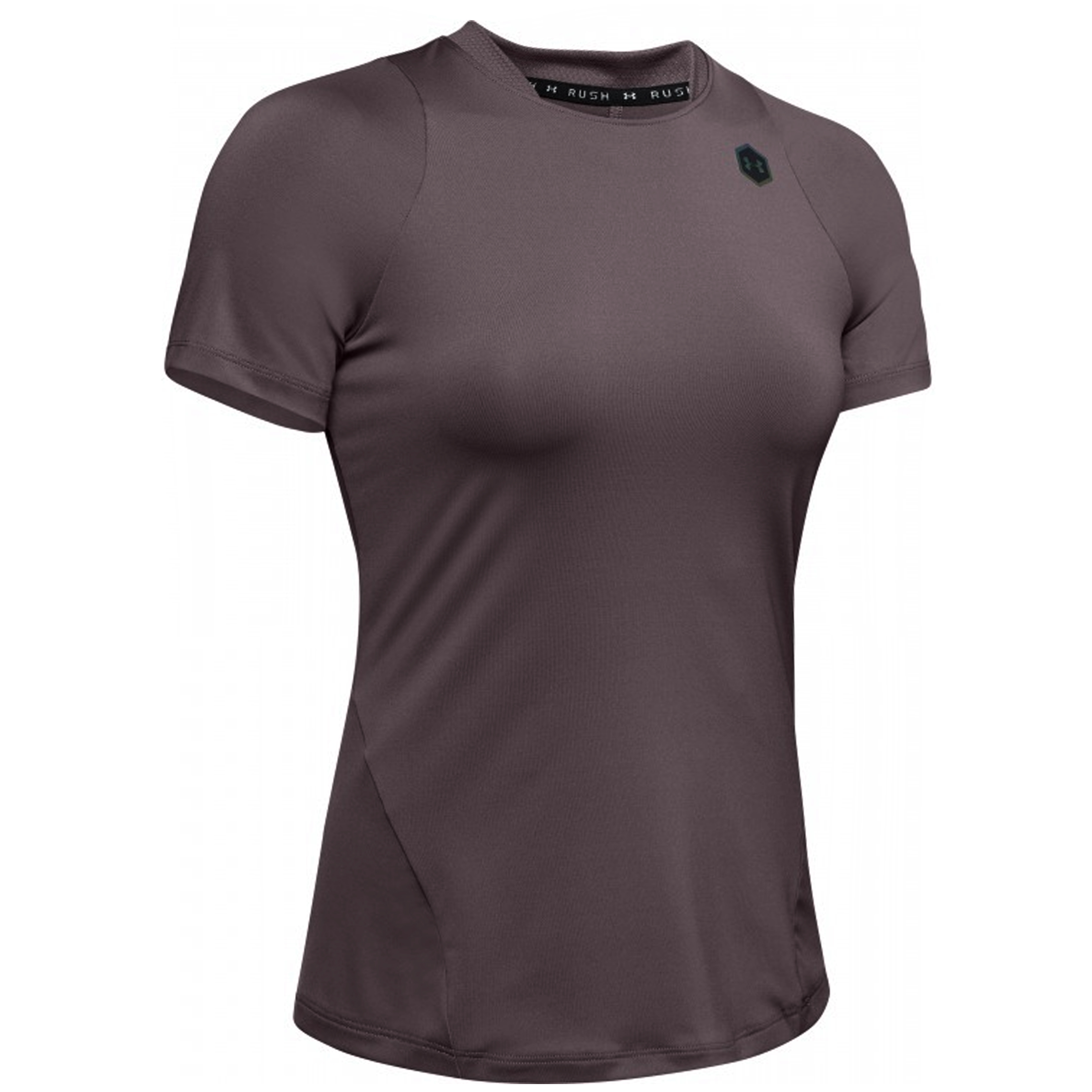 Under Armour Rush Grey Womens Kurzarm Training Fitnessstudio T-Shirt Top 1332468 057 Image