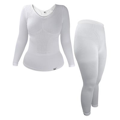Ladies Thermal Underwear Set | Wärmespender | Extra Warm Winter Long Sleeve Top & Long Janes - Weiß Image