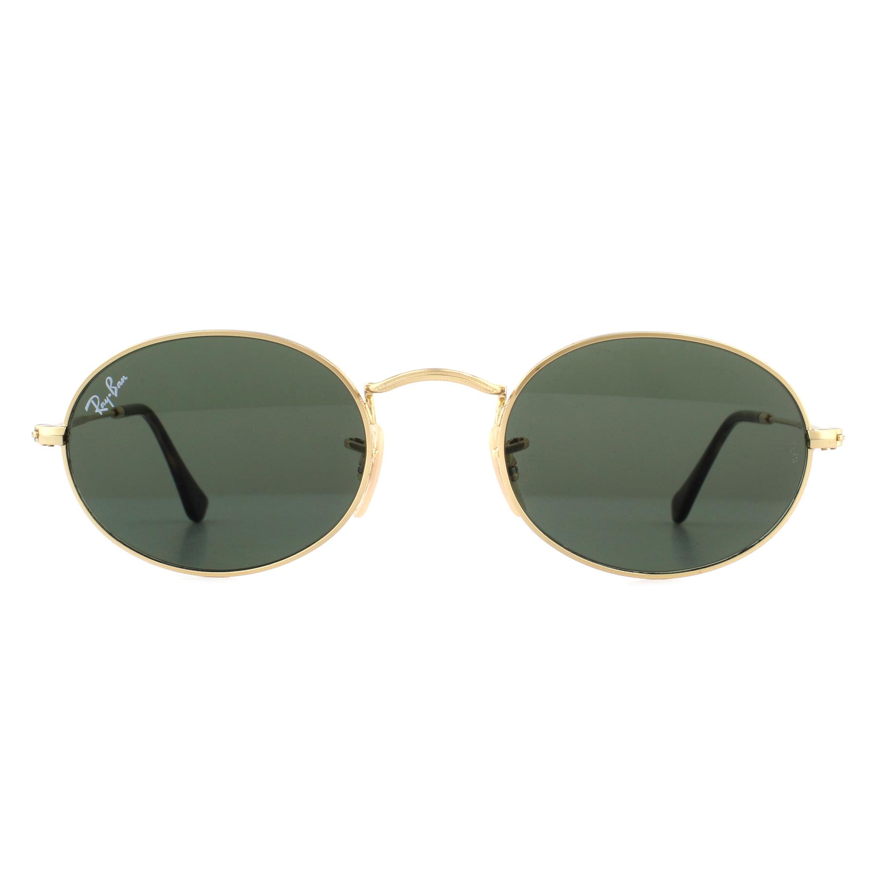 Ray-Ban Oval Unisex Gold Grün G-15 Sonnenbrille