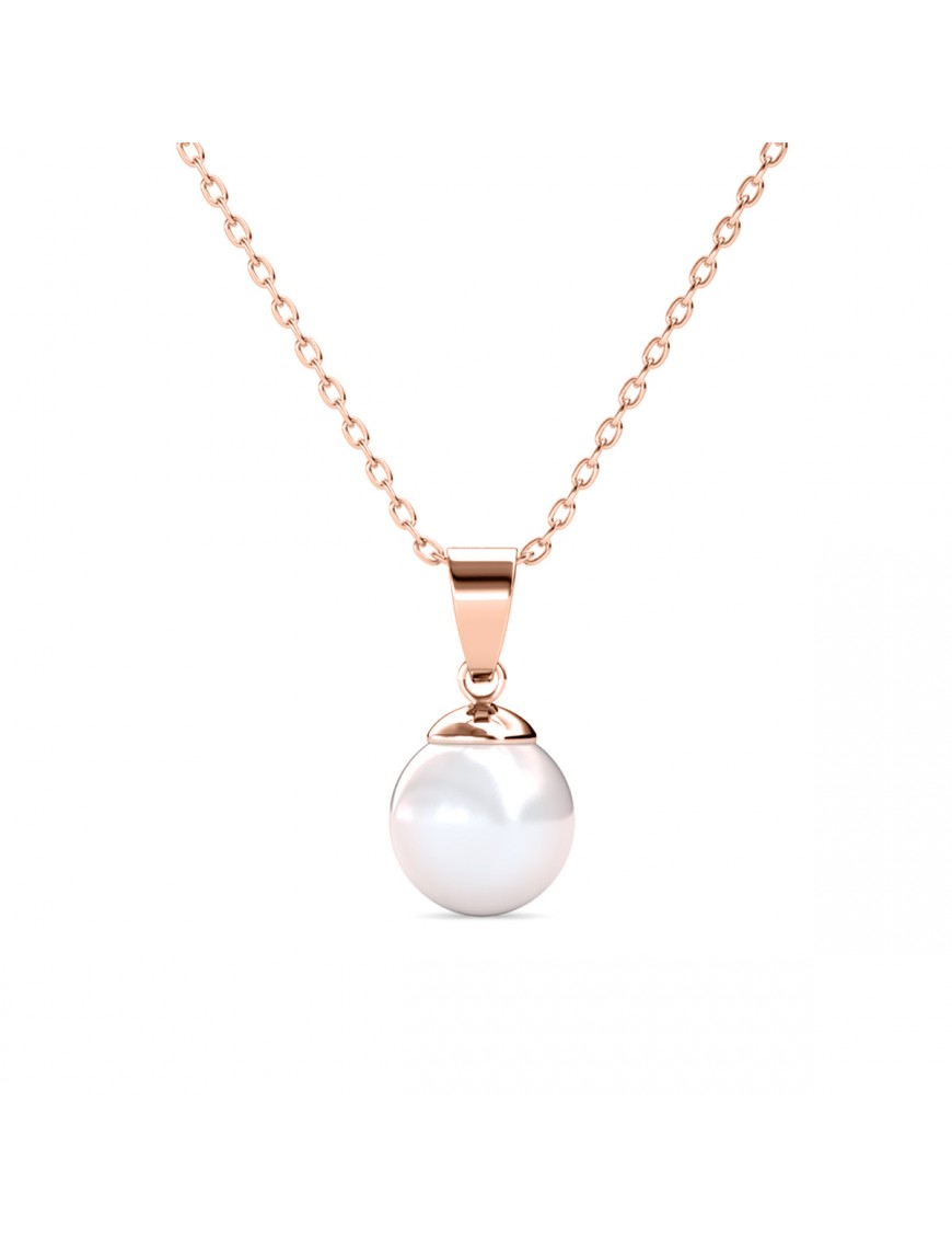 Vollmond-Perlen-Anhänger - Rose Gold und Kristall Image