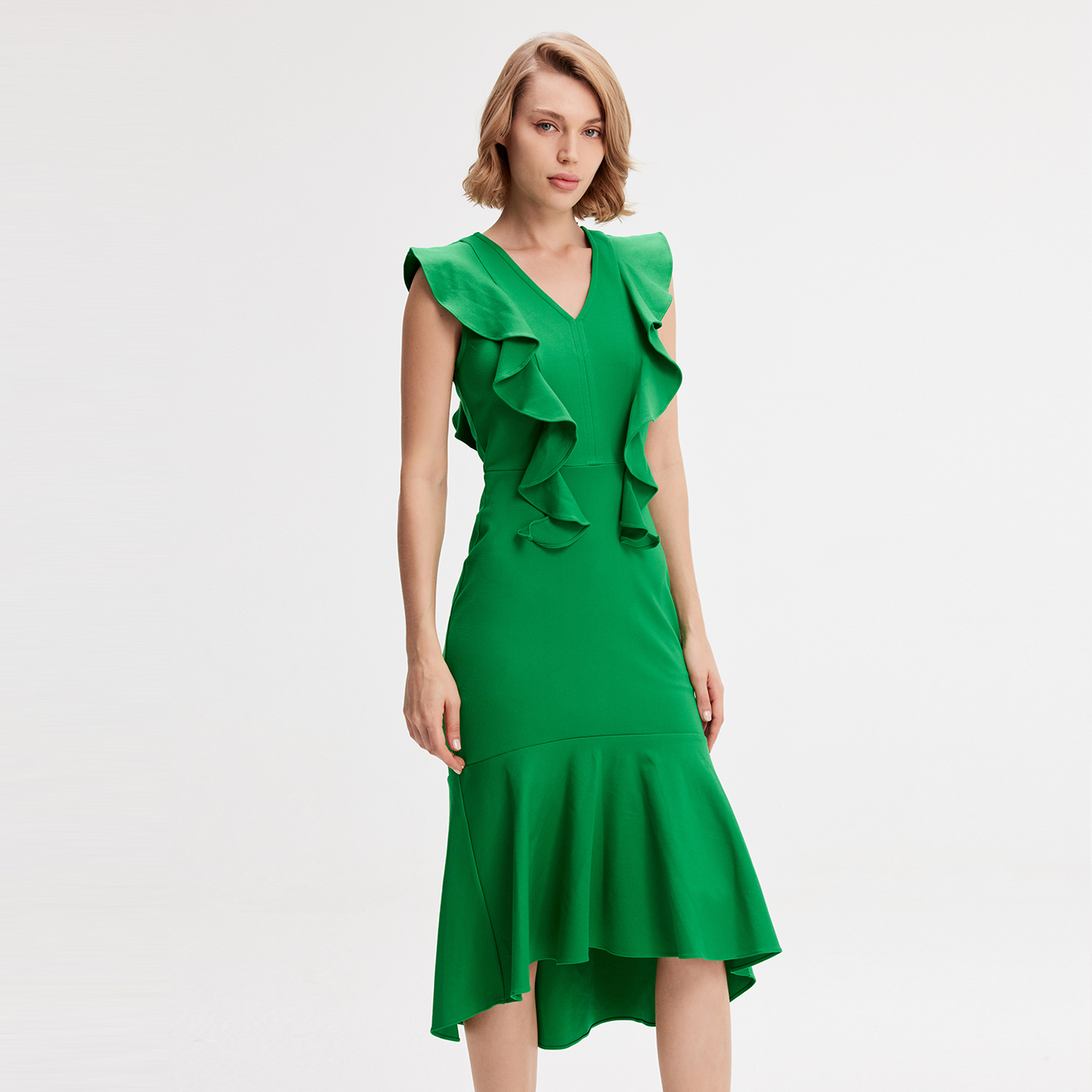 Jerseykleid mit breiten Rüschen Image