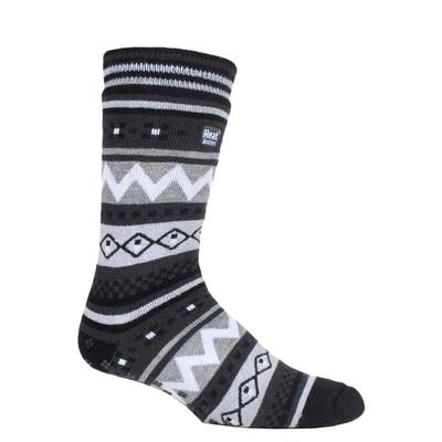 Nordisch gemusterte, rutschfeste Herren-Thermo-Pantoffel-Socken mit Greifern Image