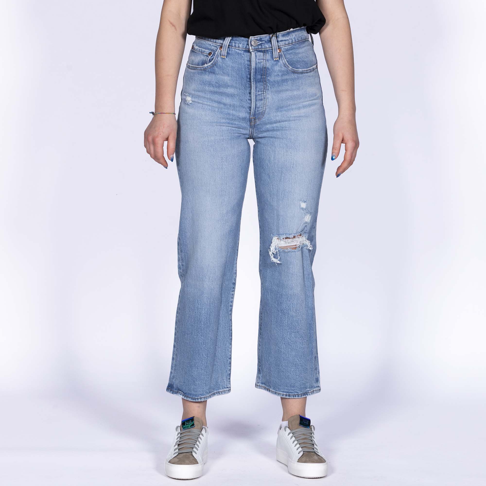Levis Ribcage Straight Ankle Blue Jeans