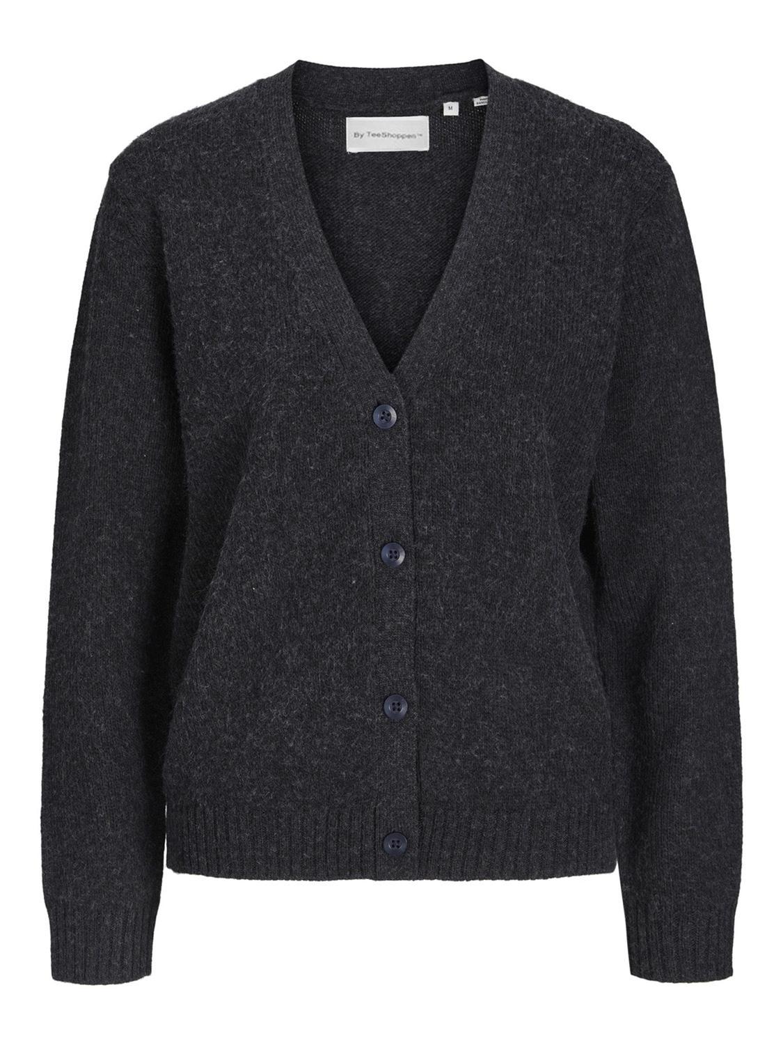 Strickstrickjacke - Dunkelgrau Image