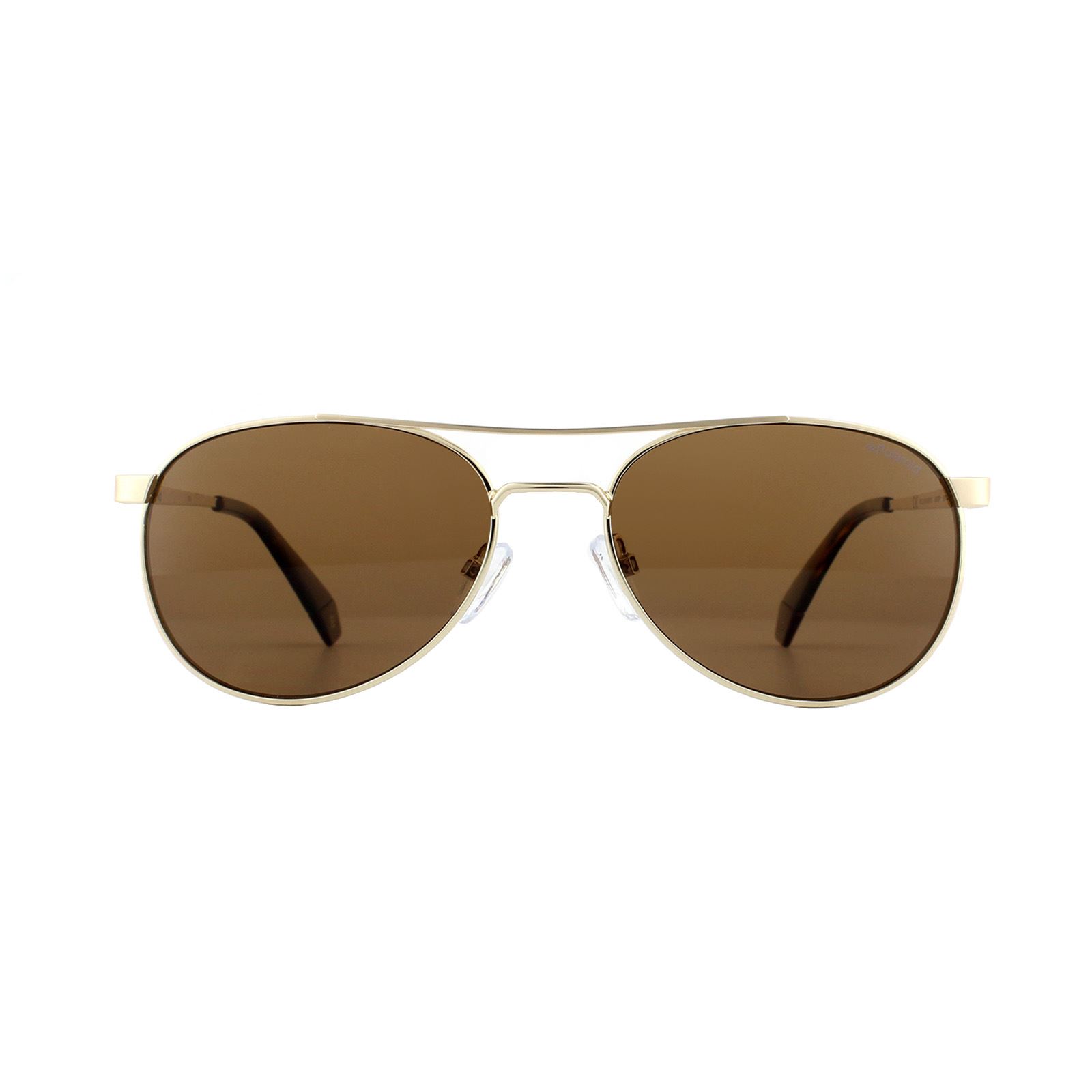 Polaroid Aviator Womens Gold Bronze polarisierte Sonnenbrille Image