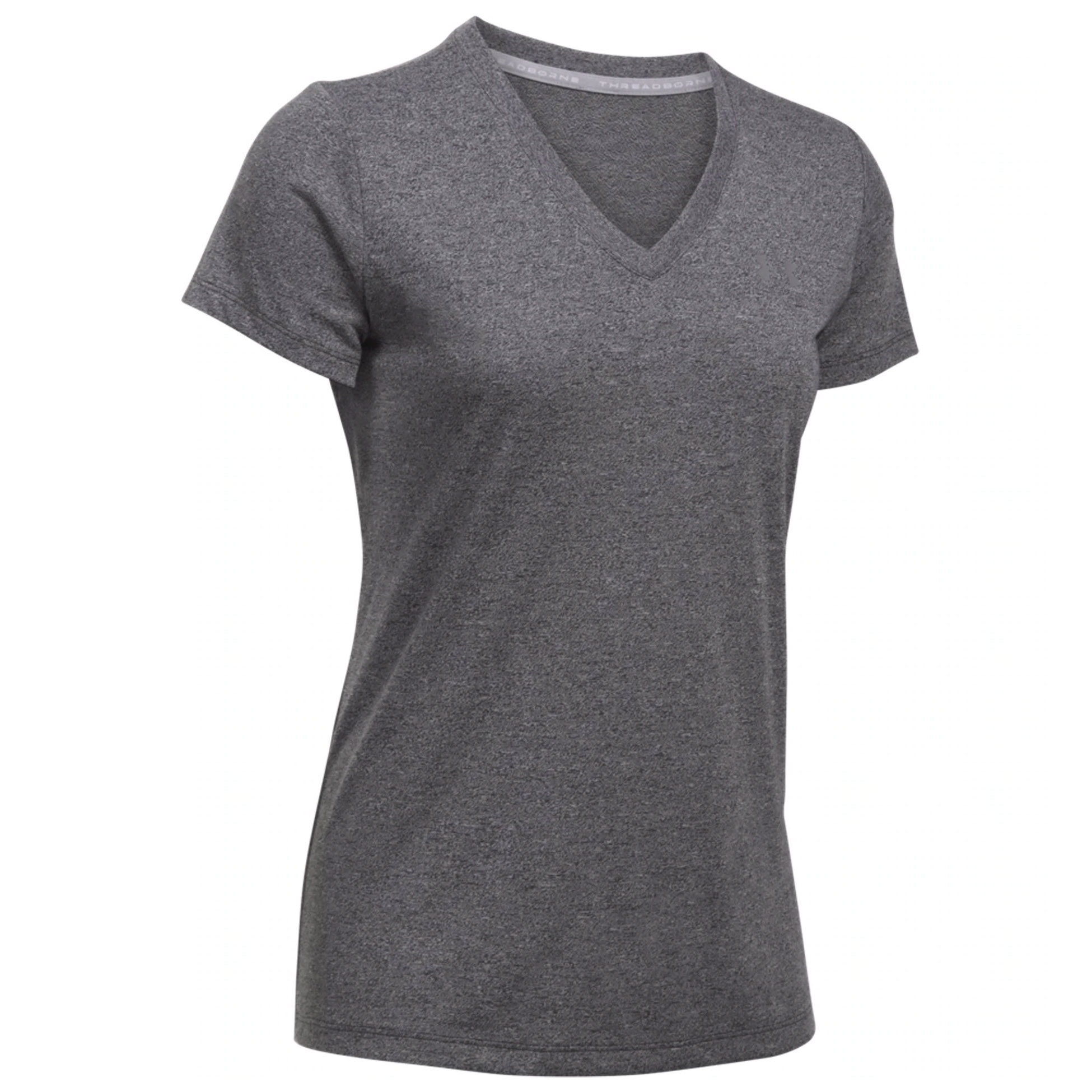 Under Armour Threadborne Train Twist V-Ausschnitt Graues Womens T-Shirt 1289650 001 Image